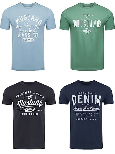 MUSTANG T-Shirt Herren Printshirt 4er Pack günstig online kaufen