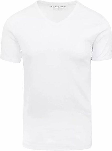 Garage Basic T-Shirt Weiss V-Hals - Größe L günstig online kaufen