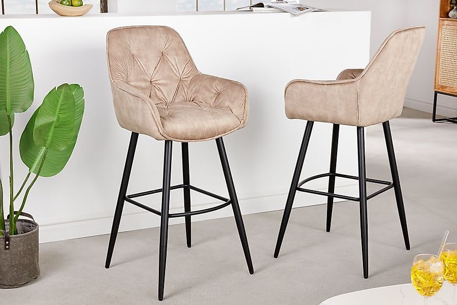 riess-ambiente Barhocker MILANO champagner / schwarz (Einzelartikel, 1 St), günstig online kaufen