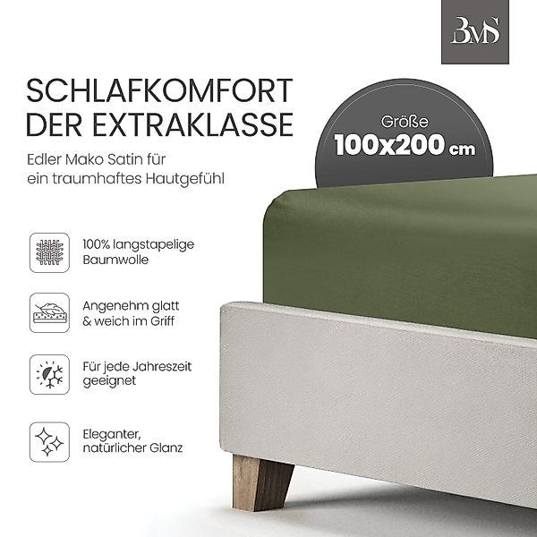 BETTWAESCHE-MIT-STIL Spannbettlaken Mako Satin Spannbettlaken, Matratzenhöh günstig online kaufen