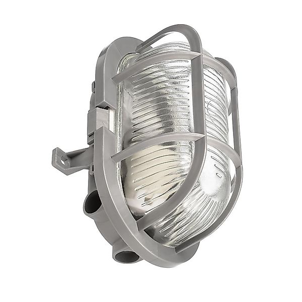 Feuchtraumlampe Sotano Retro grau 19 x 12 cm IP44 Kunststoff günstig online kaufen