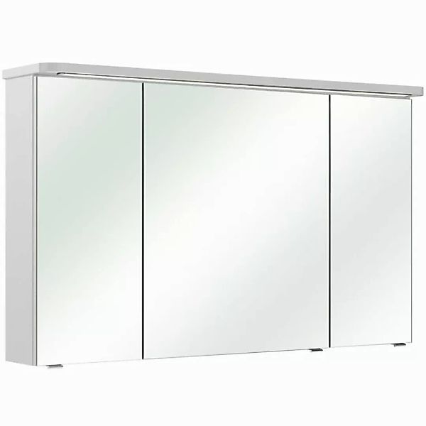 Badezimmer Spiegelschrank FES-4005-66 Hochglanz Lack Polarweiß, mit LED-Kra günstig online kaufen