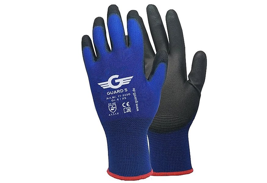 GUARD 5 Arbeitshandschuhe - 12 oder 24 Paar Arbeitshandschuhe mit PU-Beschi günstig online kaufen