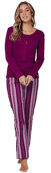 Rebelle Schlafanzug Damen Pyjama lang (2 tlg) Modisches Design günstig online kaufen
