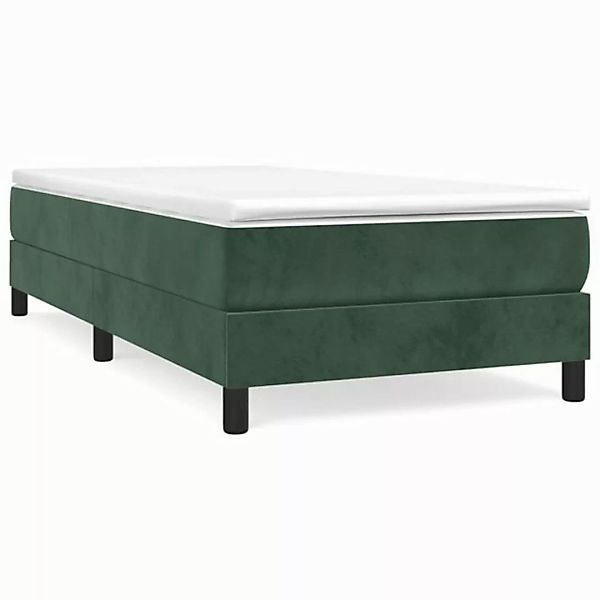 furnicato Bett Boxspringbett mit Matratze Dunkelgrün 90x200 cm Samt (1-tlg) günstig online kaufen