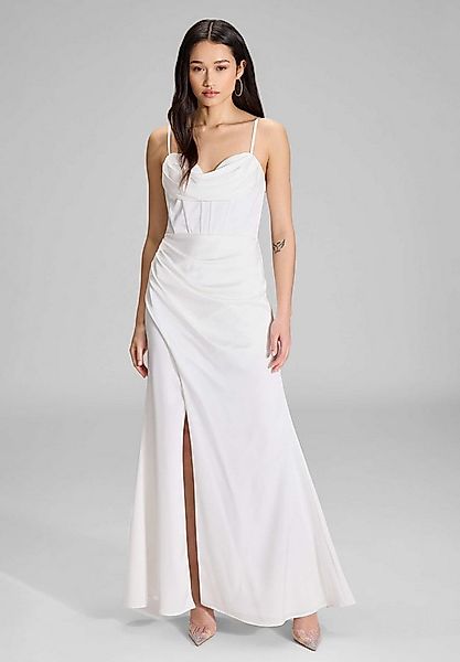 Hey Kyla Abendkleid - Satinkleid mit Drapierung und Beinschlitz Figurbetont günstig online kaufen