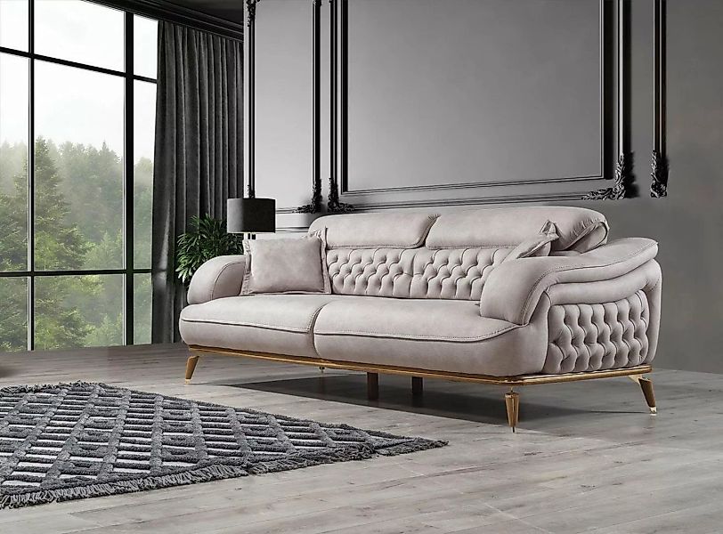 JVmoebel Sofa Dreisitzer Sofa 3 Sitzer Luxus Couchen Weiß Polster Designer günstig online kaufen