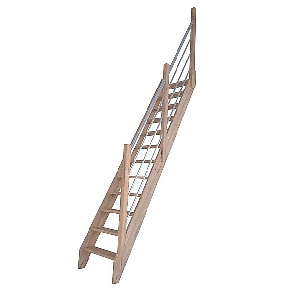 StarWood Treppe Eiche 3000 Holz-Edelstahl-Geländer Rechts FSC® günstig online kaufen