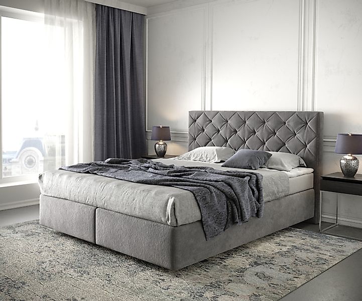 DELIFE Boxspringbett Dream-Great, Mikrofaser Taupe 160x200 günstig online kaufen