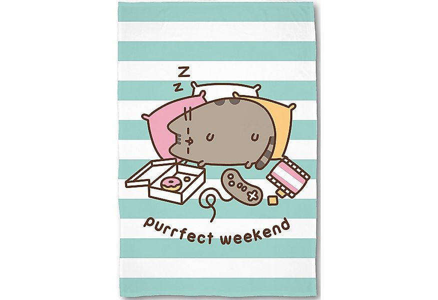 Kinderdecke Pusheen Purrfect Weekend 160x200 cm weich, kuschelig Coral Flee günstig online kaufen