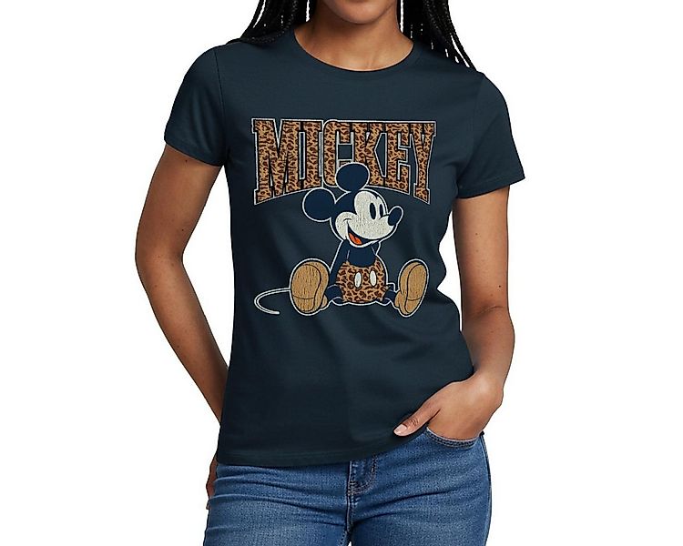 Spreadshirt T-Shirt Mickey & Minnie Mickey Mouse Im Leo Look Frauen T-Shirt günstig online kaufen