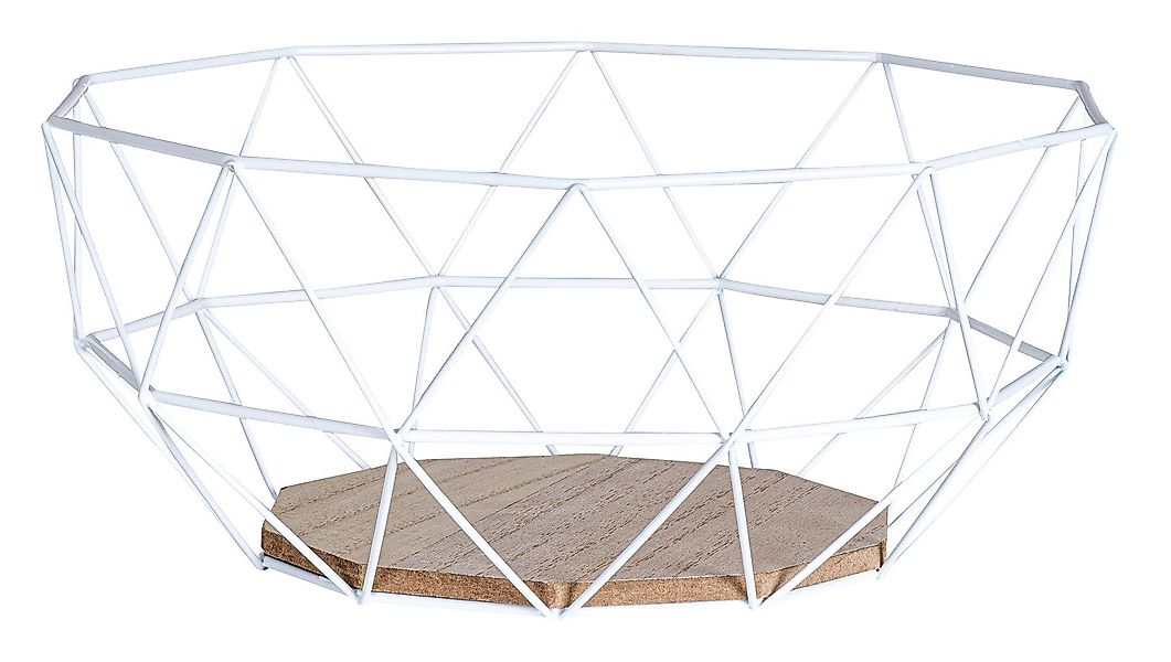 Levandeo® Dekoschale, Korb Weiß Metall 26x12cm günstig online kaufen