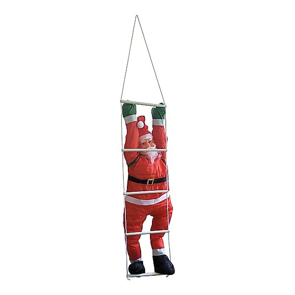 en.casa Weihnachtsfigur, Nikolaus auf Leiter 165cm günstig online kaufen