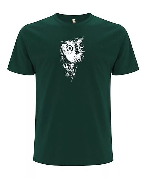 Herren T-shirt Mit Eule Aus Biobaumwolle Bottle Green günstig online kaufen