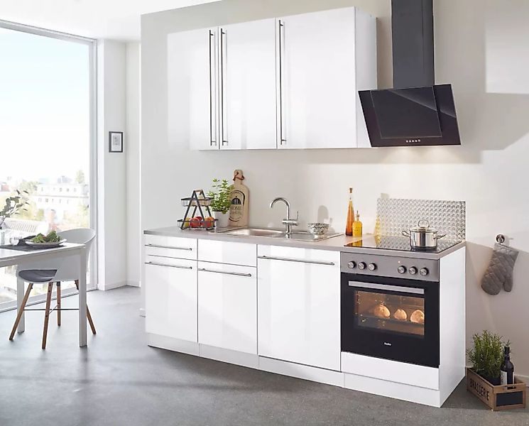 wiho Küchen Küchenzeile »Chicago«, mit E-Geräten, Breite 220 cm günstig online kaufen