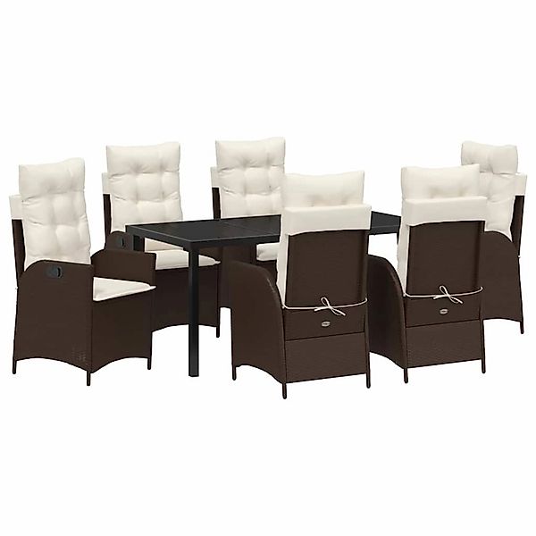 vidaXL Garten Essgruppe 7-Tlg Braun Poly Rattan 3380495 günstig online kaufen