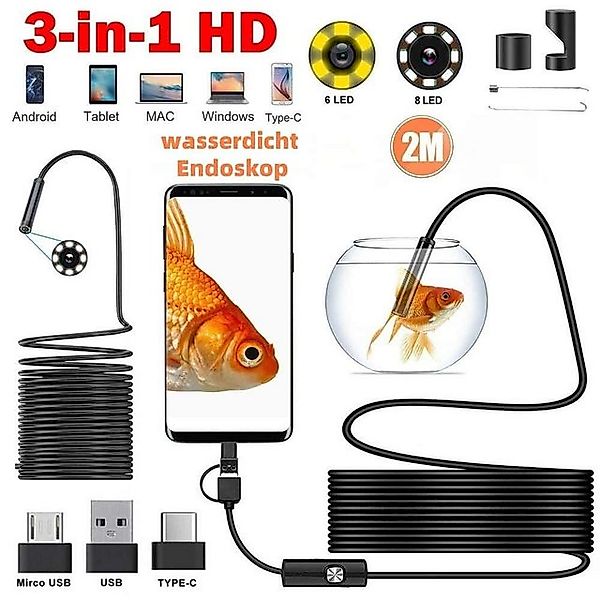 ibettertec Endoskopkamera (2m) mit Licht, HD 720p Wasserdichtes Ip67 Handy günstig online kaufen