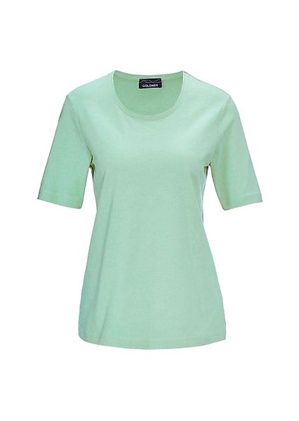 GOLDNER Langarm-Poloshirt "Kurzgröße Basic T-Shirt aus reiner Baumwolle" günstig online kaufen