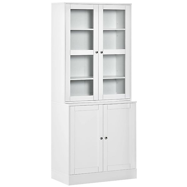 HOMCOM Bücherregal Bücherschrank 178,5 cm Hochschrank mit Glastür 6 Fächern günstig online kaufen