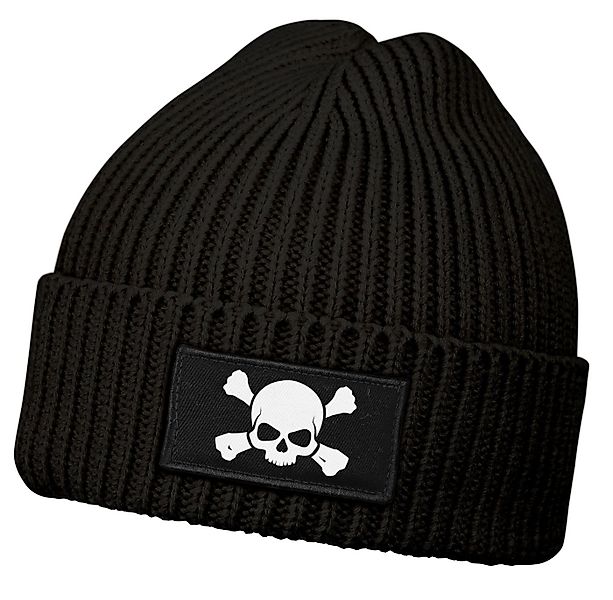 Neverless Strickmütze Herren Beanie Wintermütze mit Patch Skull Totenkopf A günstig online kaufen