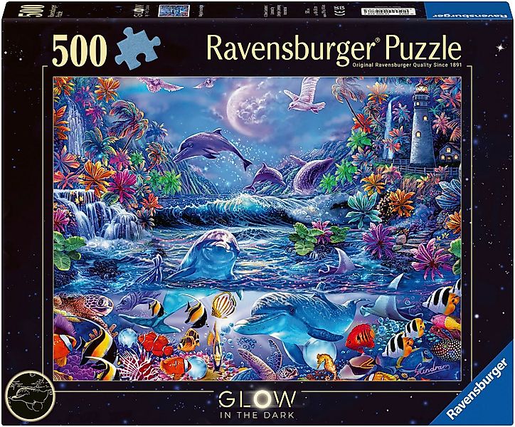 Ravensburger Puzzle Glow in the Dark, Im Zauber des Mondlichts, 500 Puzzlet günstig online kaufen