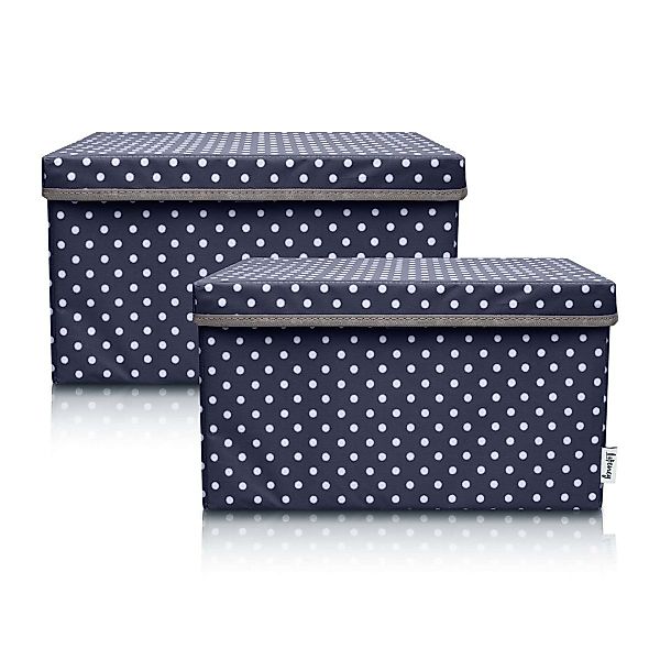 Lifeney Faltbox Aufbewahrungsbox Punkte, Dunkelblau, groß, günstig online kaufen