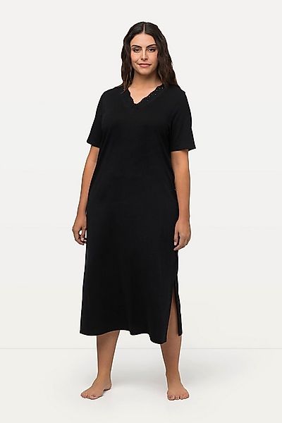 Ulla Popken Nachthemd Nachthemd Lochstickerei Halbarm Modalmix günstig online kaufen