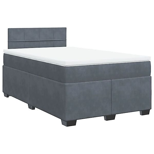 vidaXL Boxspringbett mit Matratze Dunkelgrau 120x200 cm Samt 3288583 günstig online kaufen