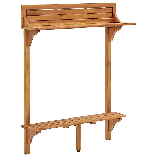 vidaXL Balkon-Stehtisch 90x37x122,5 cm Massivholz Akazie günstig online kaufen