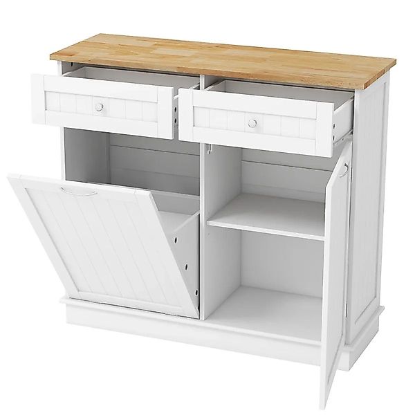 Costway Kommode für Mülleimer Schrank für Küche Ohne Mülleimer Weiß günstig online kaufen