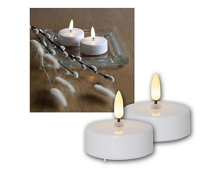 STAR TRADING LED-Leuchtmittel LED Teelicht Kerze 3D FLAMME, maxi, 2er Set, günstig online kaufen