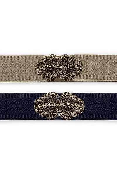 Herbert Hahn Ledergürtel Stretchgürtel Damen - NOSTALGIA - marine, sahara günstig online kaufen