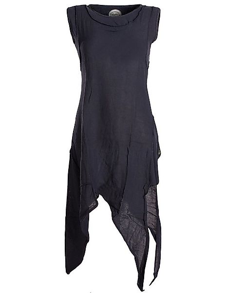 Vishes Zipfelkleid Asymmetrisches armloses Lagenlook Zipfelkleid Hippie, Et günstig online kaufen