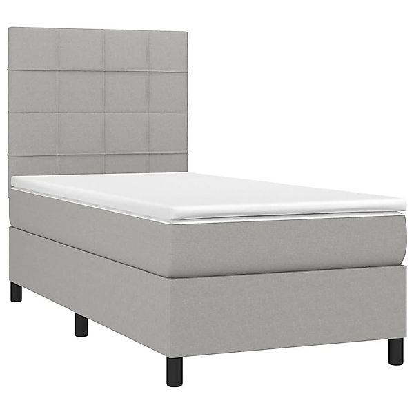 vidaXL Bett Boxspringbett mit Matratze Hellgrau günstig online kaufen