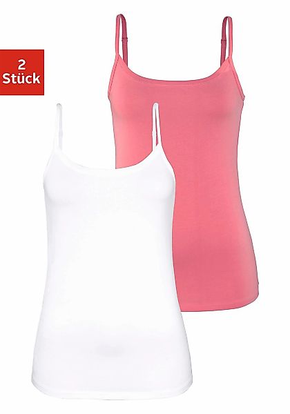 Vivance Spaghettitop "mit verstellbaren Trägern", (2er-Pack), aus elastisch günstig online kaufen