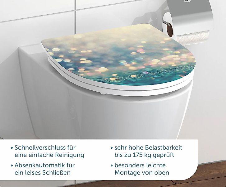 Schütte WC-Sitz "Magic Light", Duroplast, mit Absenkautomatik und Schnellve günstig online kaufen