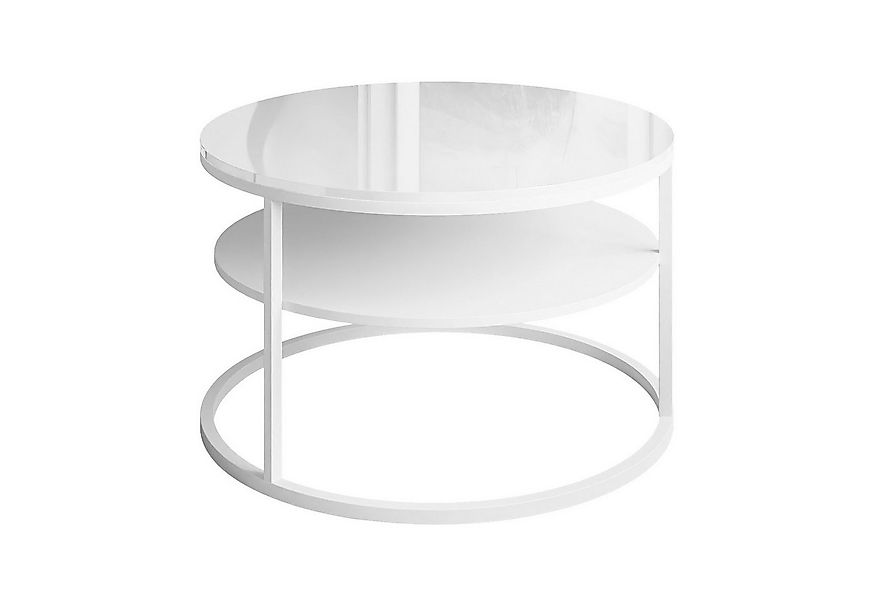 Lookway Couchtisch CIRI Hochglanz mit Ablage (1 Tisch), Durchmesser: ⌀70 cm günstig online kaufen