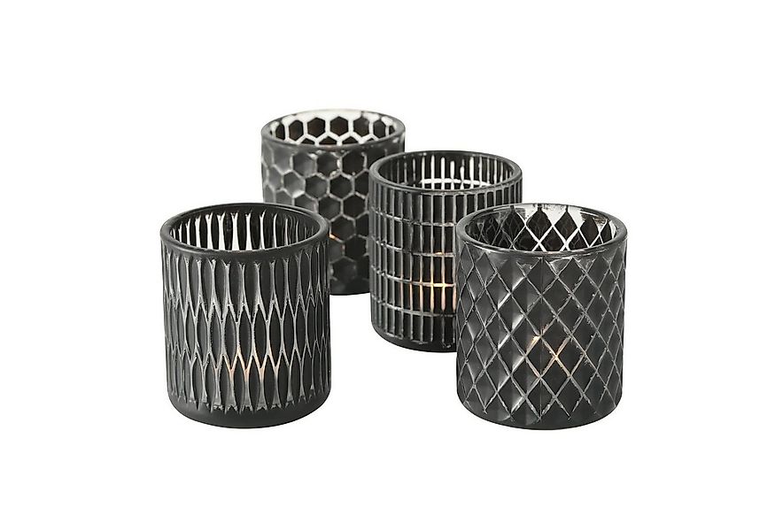 BOLTZE Windlicht Windlicht 4er Set schwarz (4 St) günstig online kaufen