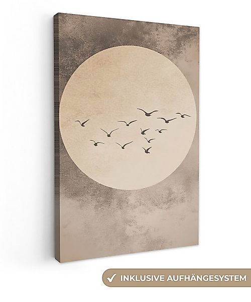 OneMillionCanvasses® Leinwandbild Vogel - Beige - Japanisch, Fotodruck (1 S günstig online kaufen