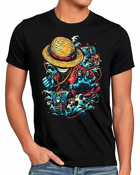 style3 Print-Shirt Herren T-Shirt Pirate in Action japan anime luffy manga günstig online kaufen