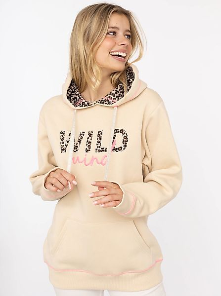 Zwillingsherz Hoodie ""Wild Mind"", mit Leo Stickerei und Leo Kapuze sowie günstig online kaufen