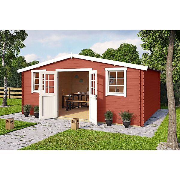 Lasita Holz-Gartenhaus Wels 5 Schwedenrot 548,8 cm x 420 cm günstig online kaufen