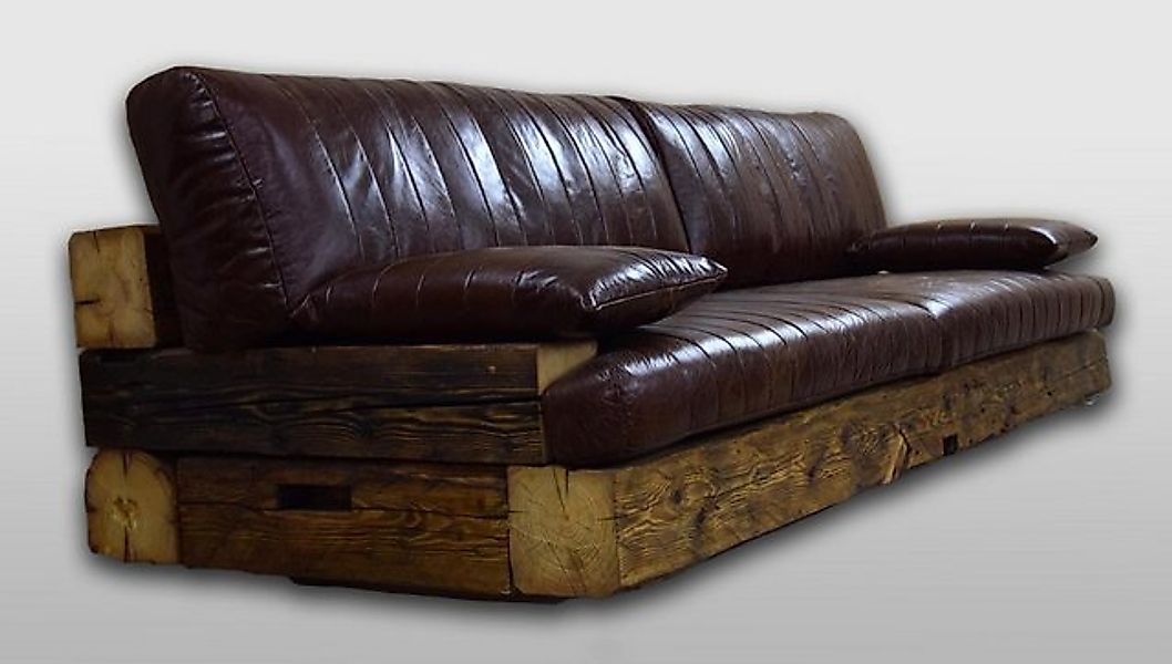 JVmoebel Sofa Design Antik Stil Holz Ledersofa Couch Leder Couchen Polster günstig online kaufen