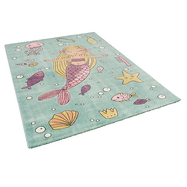 Pergamon Kinder Teppich Maui Kids Meerjungfrau Pastell Mintgrün 80x150cm günstig online kaufen
