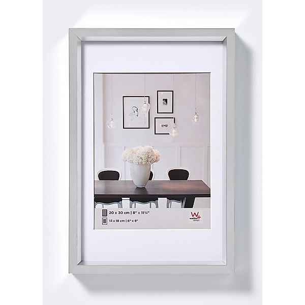 walther design Steel Style Kunststoff Bilderrahmen  20x30 cm Silber günstig online kaufen
