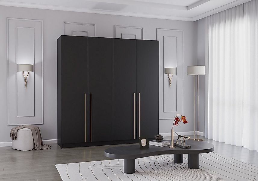 MOEBLO Drehtürenschrank Glamy 4D (Moderner 4-türiger Kleiderschrank mit vie günstig online kaufen