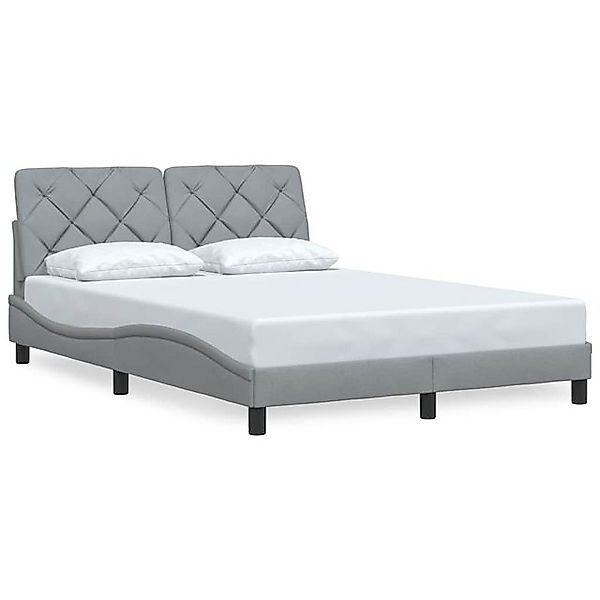 vidaXL Bett Bettgestell ohne Matratze Hellgrau 140x190 cm Stoff günstig online kaufen