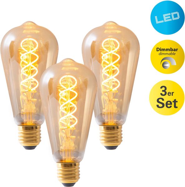 Näve LED-Leuchtmittel E27 4 W Extrawarm 180 lm 3er Set 14,6 x 64 cm (H x Ø) günstig online kaufen