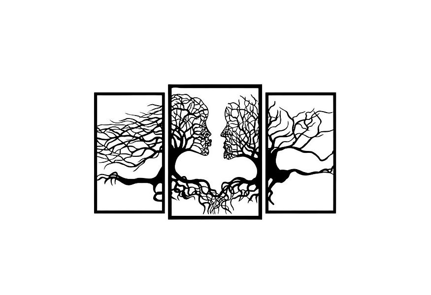 EYOKA Wanddekoobjekt 3D Bild Baumgesichter, Durchbrochene Malerei 3D-Wandde günstig online kaufen