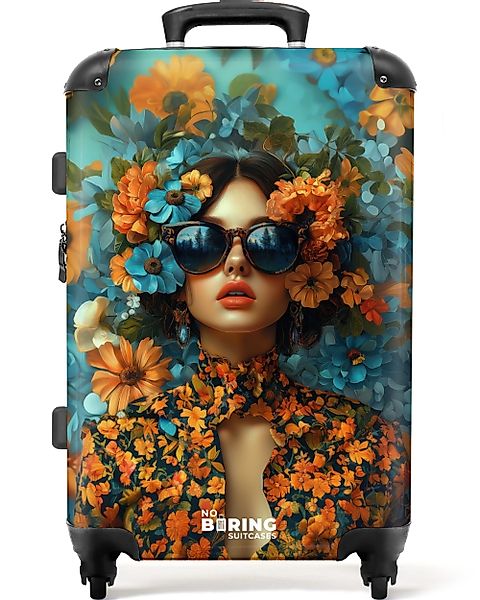 NoBoringSuitcases.com© Hartschalen-Trolley Frau mit Blumen und günstig online kaufen
